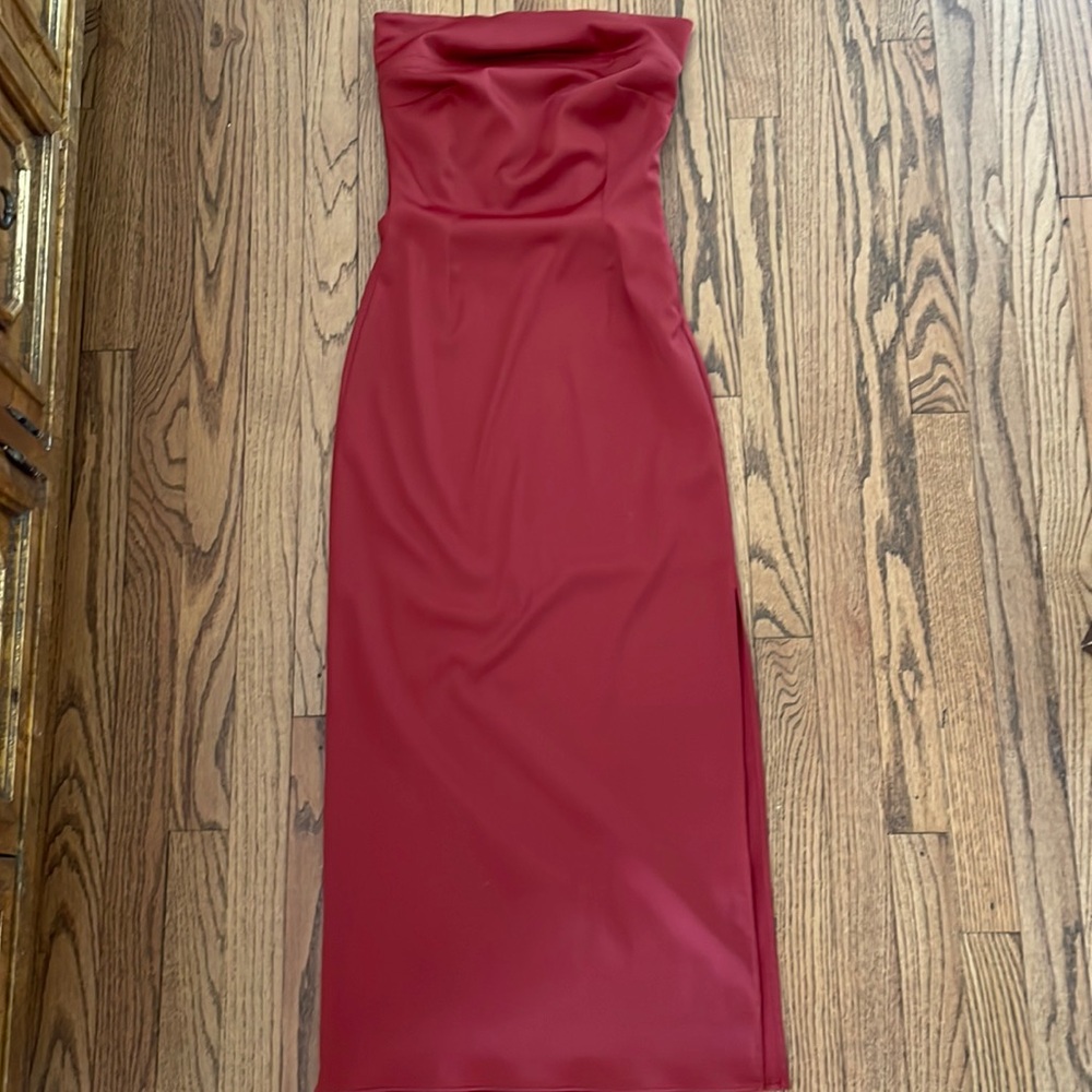 Anthropologie Red Midi Dress